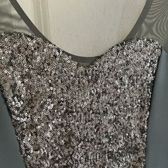 Black Mesh and Sequin Long Sleeve Top - Picture 2 of 5